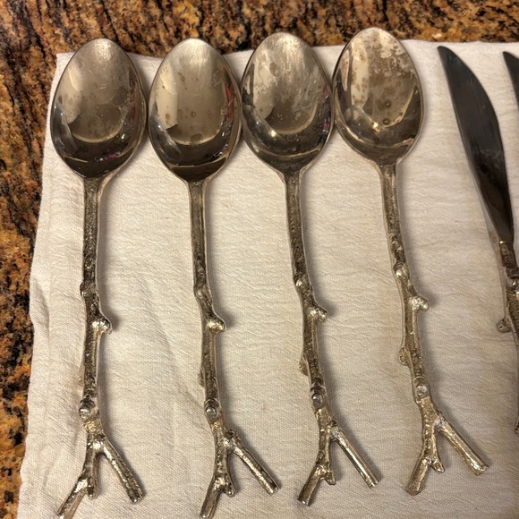 West Elm Silver Branch Design Cutlery Set - Picture 2 of 5